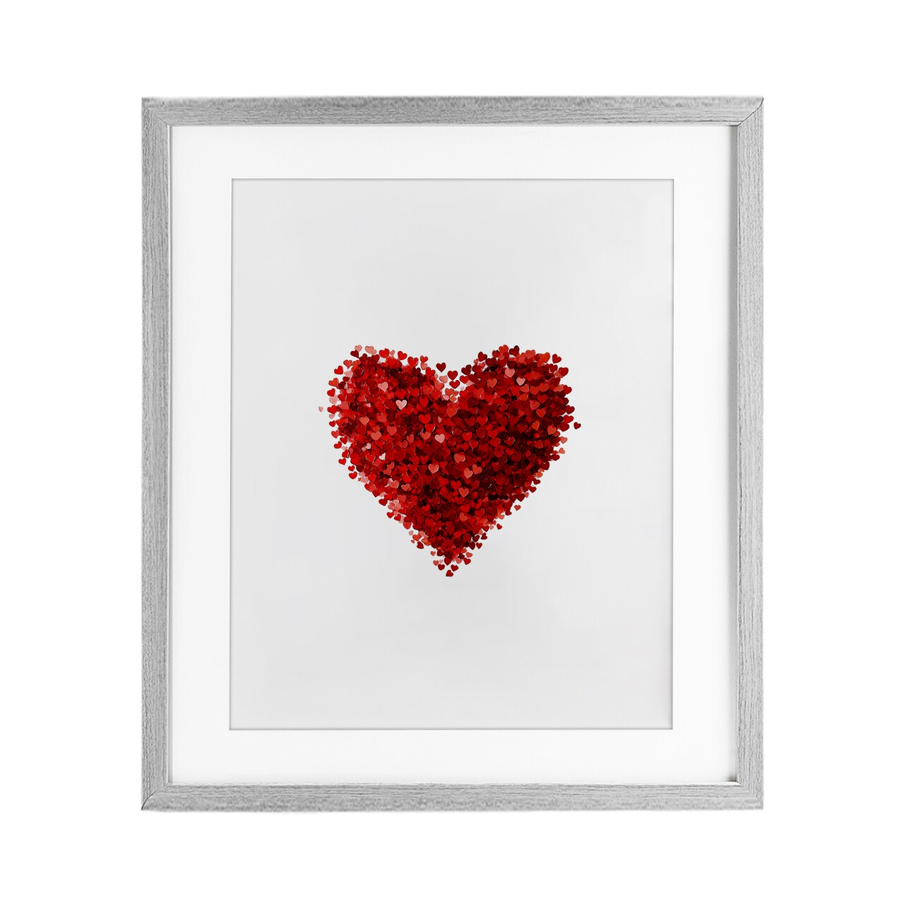 Stupell Industries Cluster of Hearts Shape Framed Print Under Glass, design by Christine Simpson Art